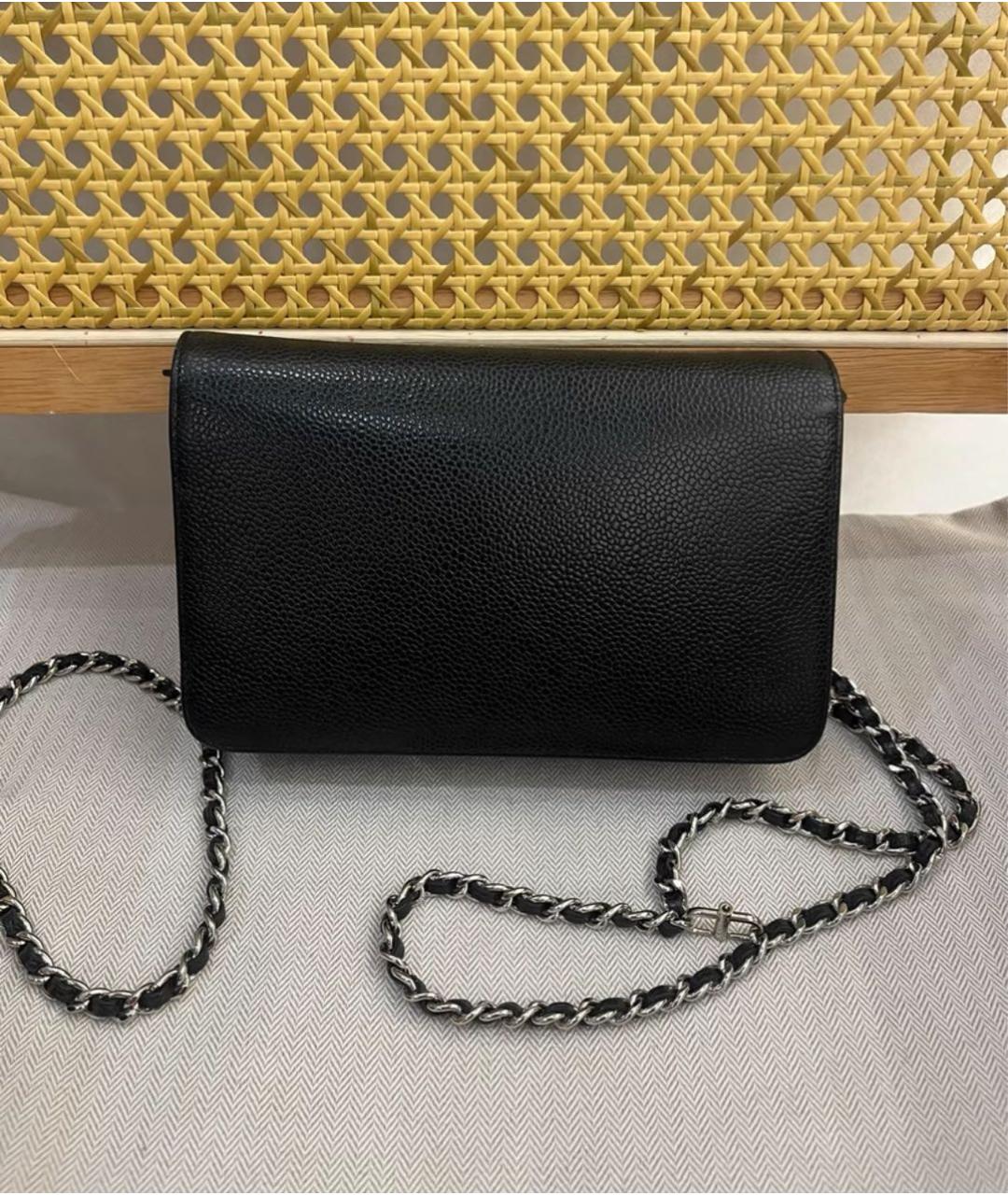 CHANEL Черная кожаная сумка через плечо, фото 3