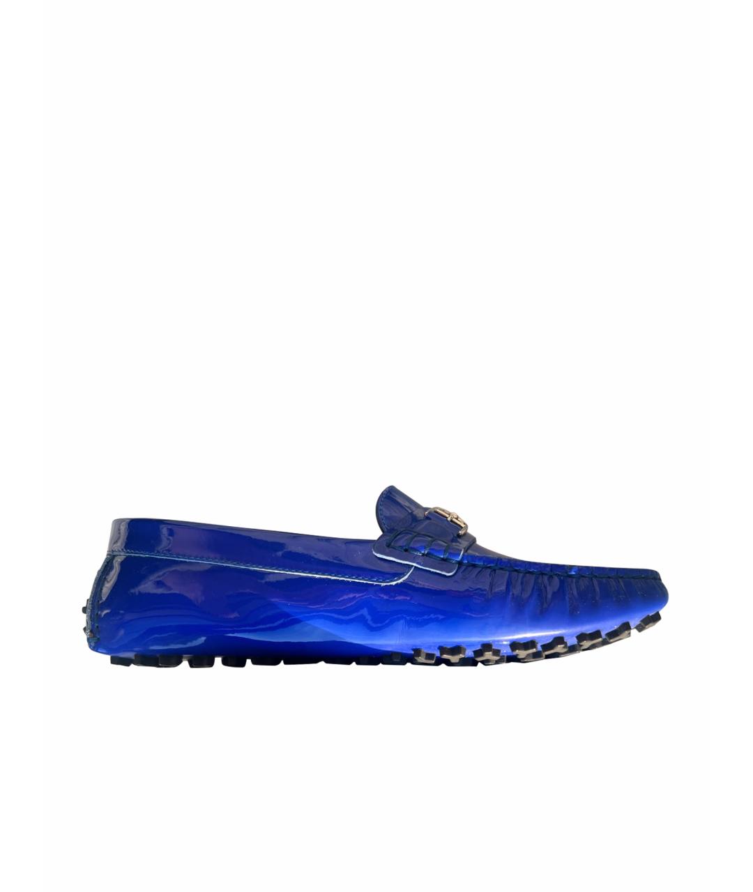 BALLY Синие мокасины из лакированной кожи, фото 1