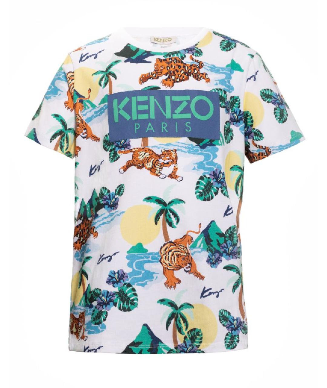 KENZO Мульти хлопковая детская футболка, фото 2