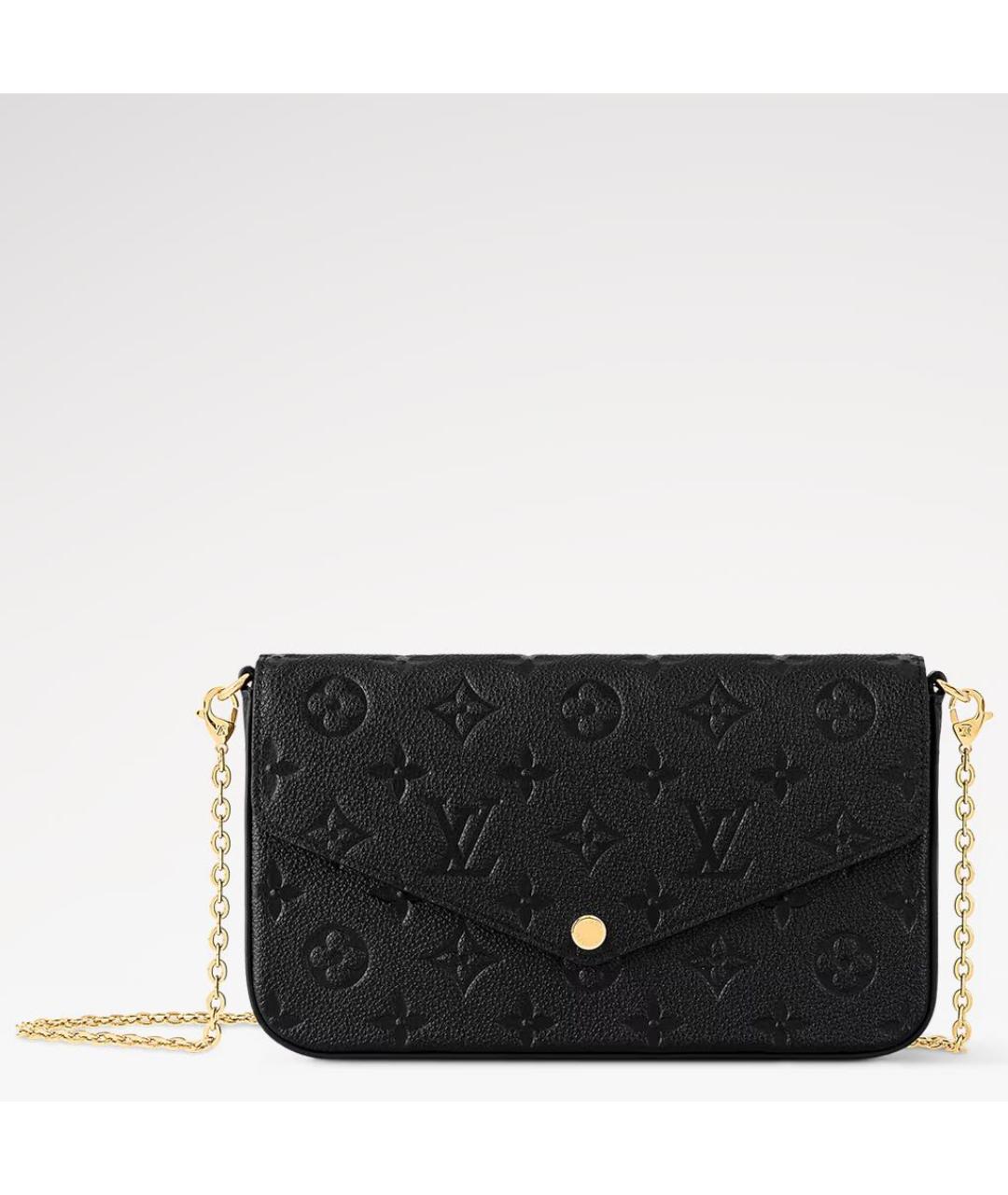 LOUIS VUITTON Черная кожаная сумка через плечо, фото 2