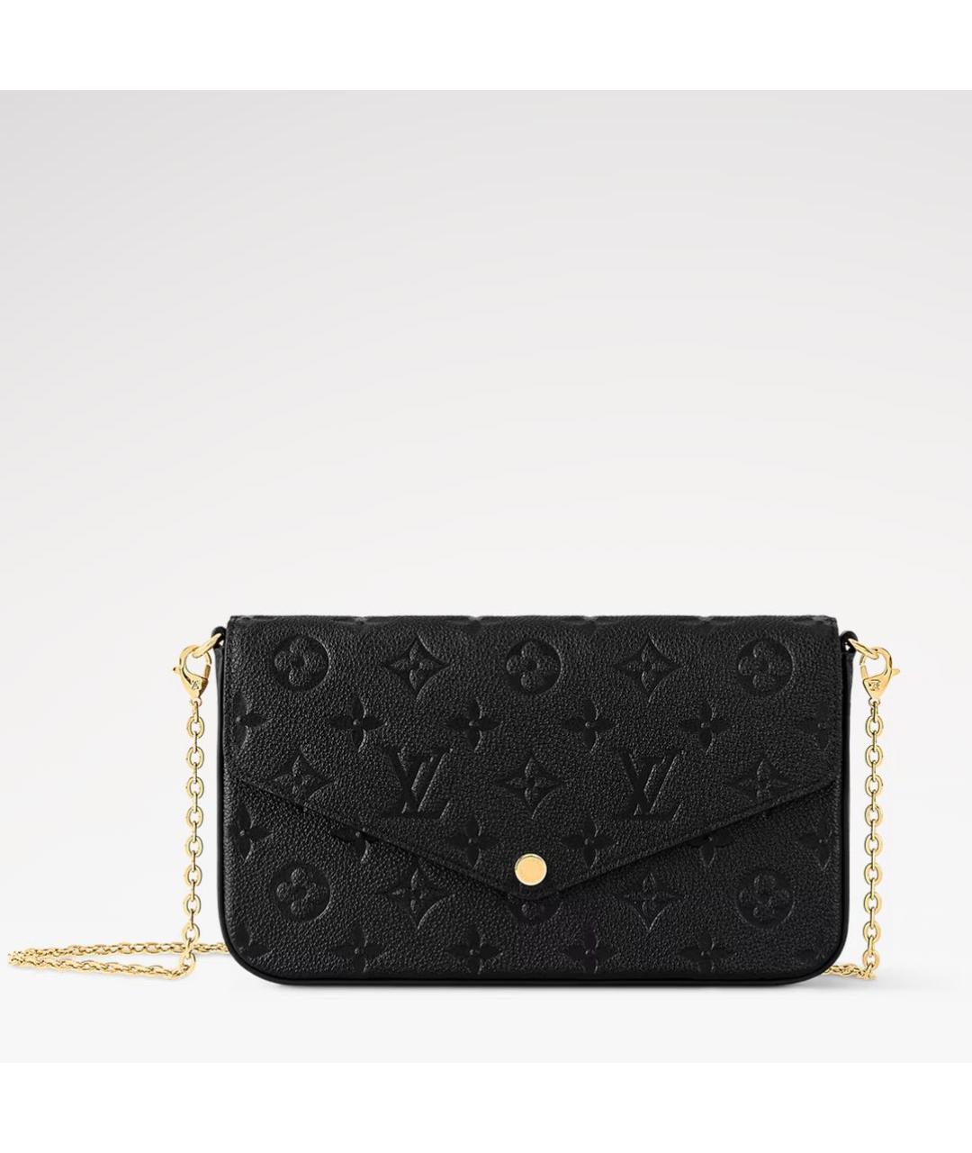 LOUIS VUITTON Черная кожаная сумка через плечо, фото 1
