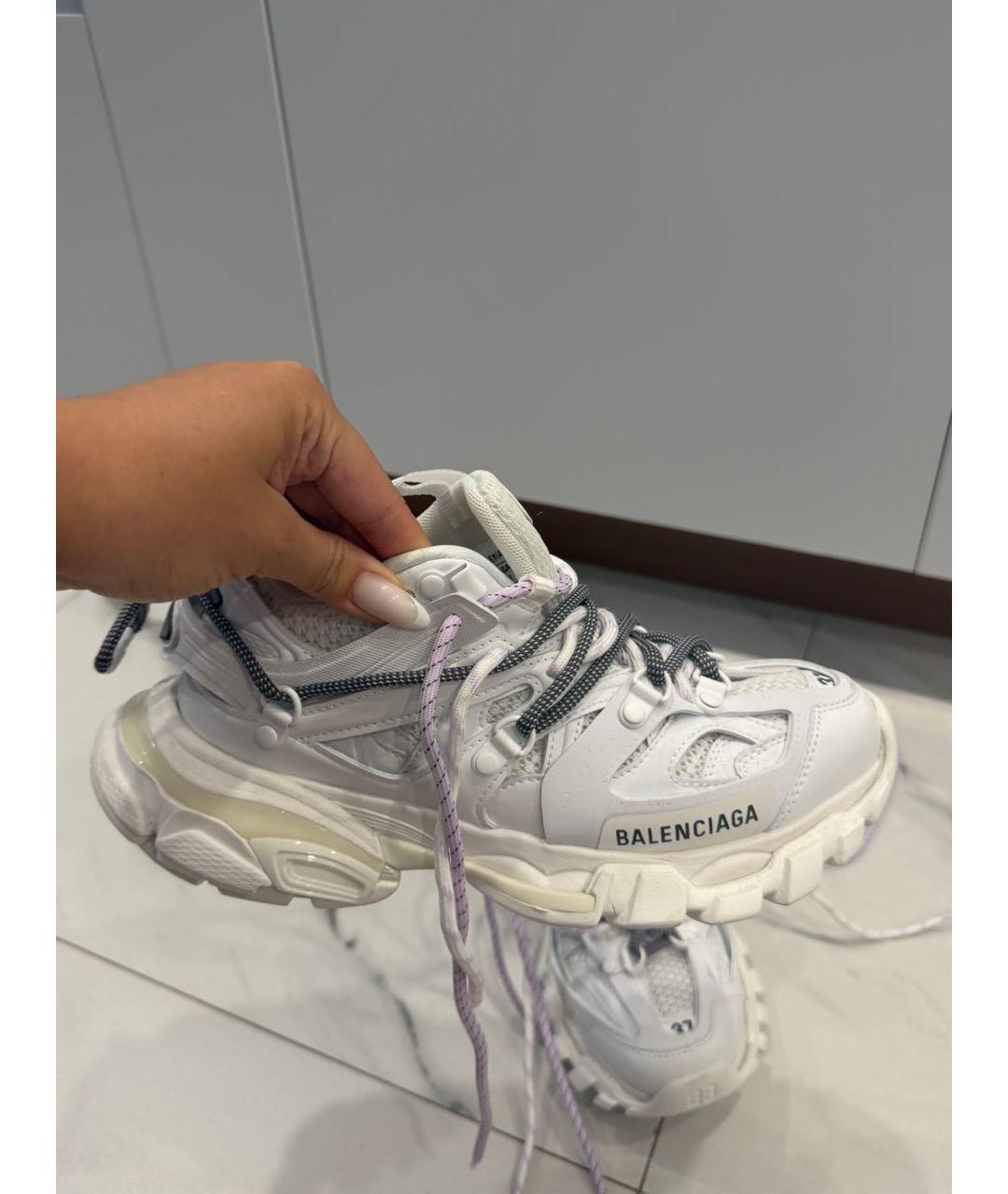 BALENCIAGA Белые кожаные кроссовки, фото 7