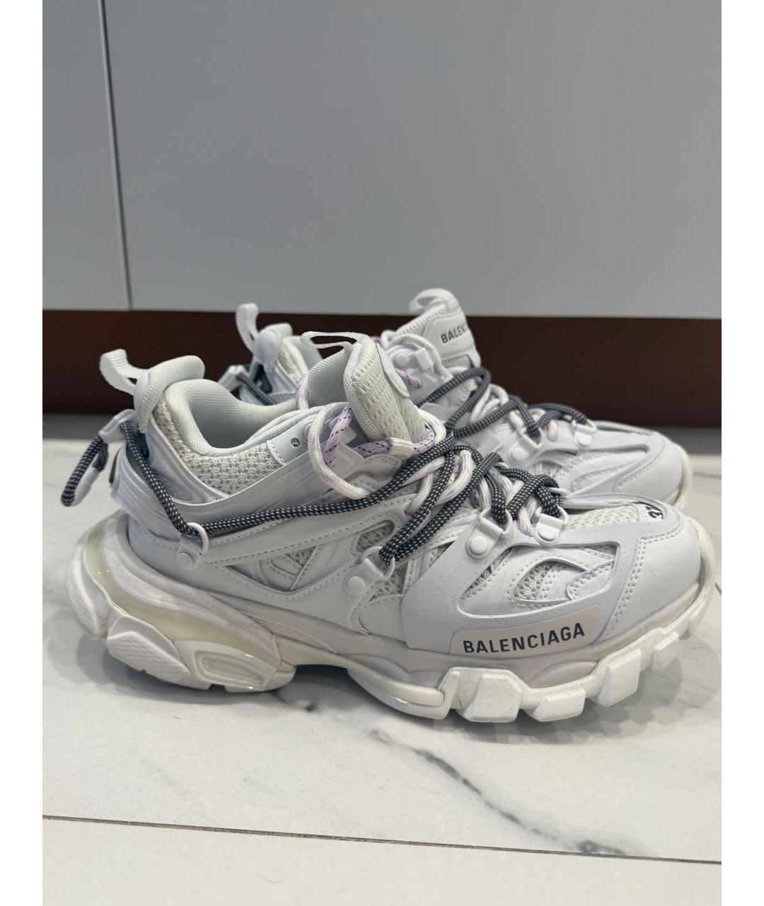 BALENCIAGA Белые кожаные кроссовки, фото 6