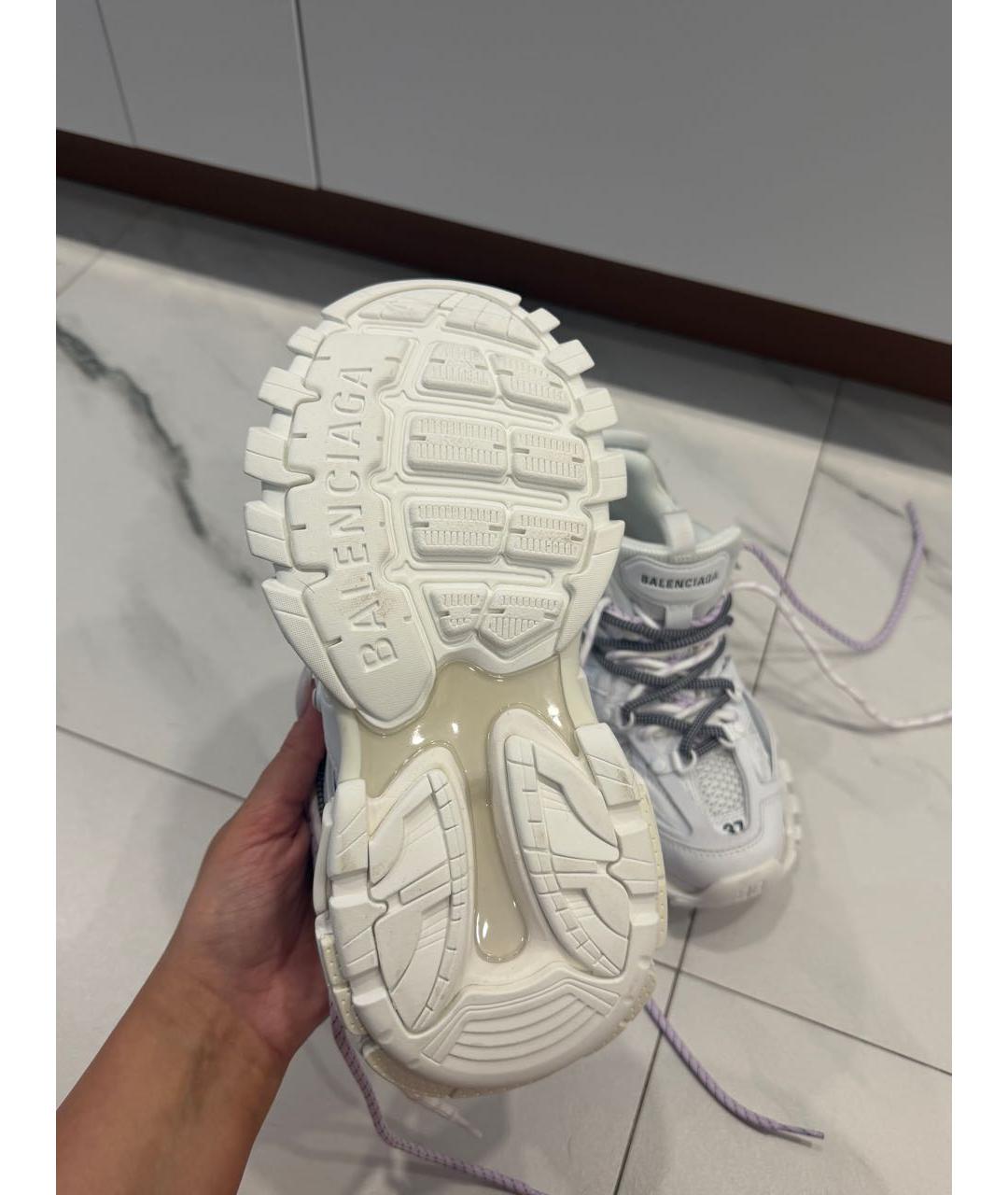 BALENCIAGA Белые кожаные кроссовки, фото 5