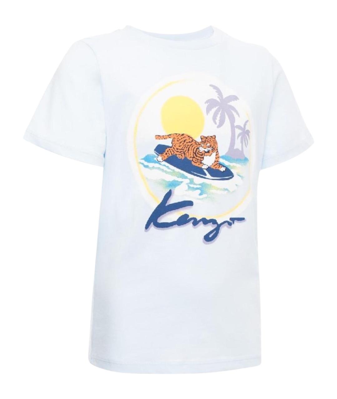 KENZO Голубая хлопковая детская футболка, фото 1