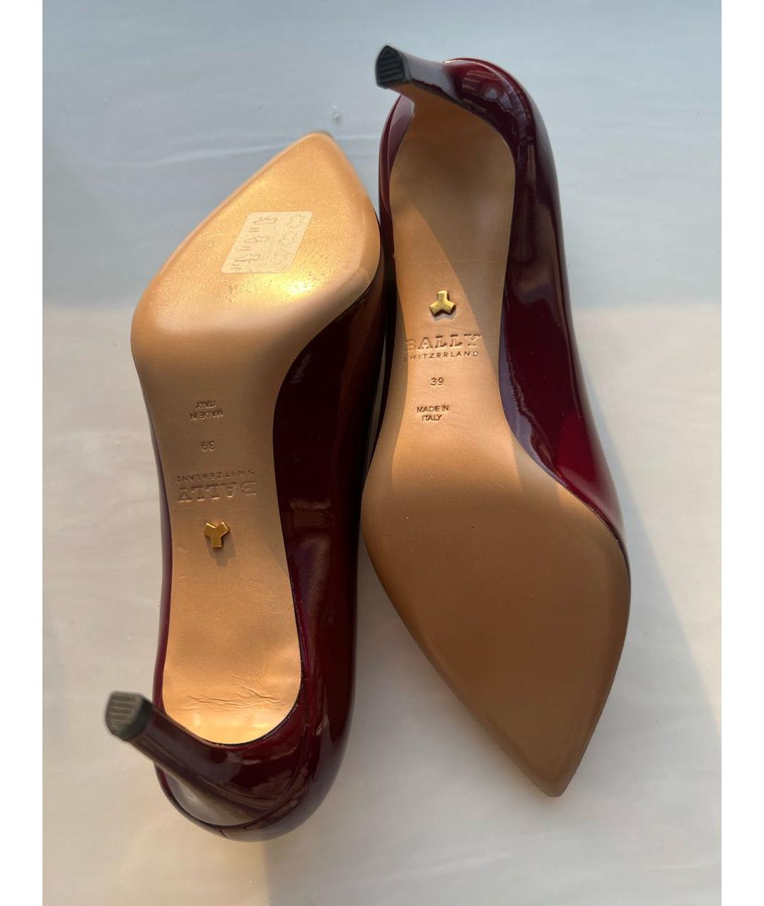 BALLY Бордовые туфли из лакированной кожи, фото 5