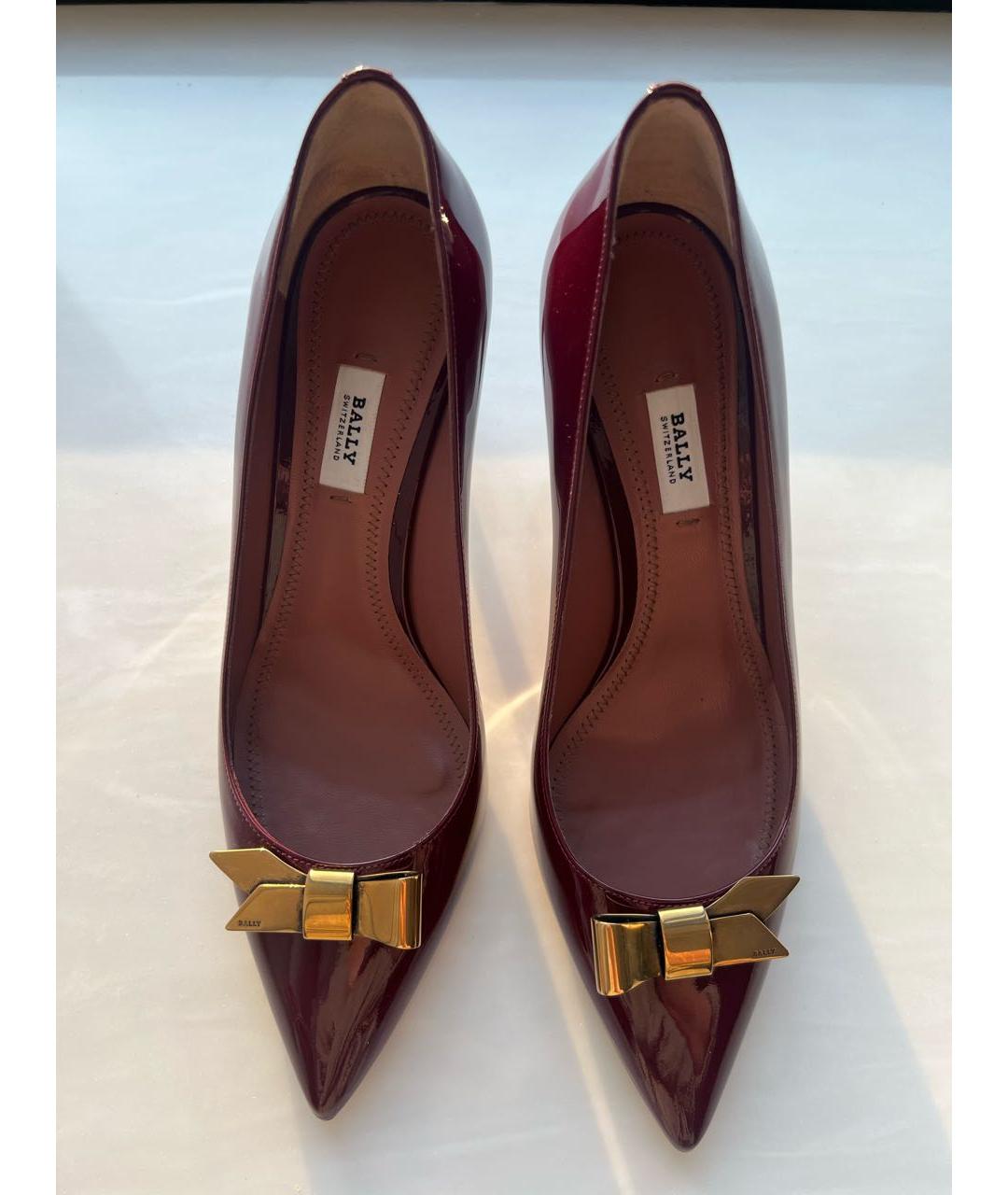 BALLY Бордовые туфли из лакированной кожи, фото 2