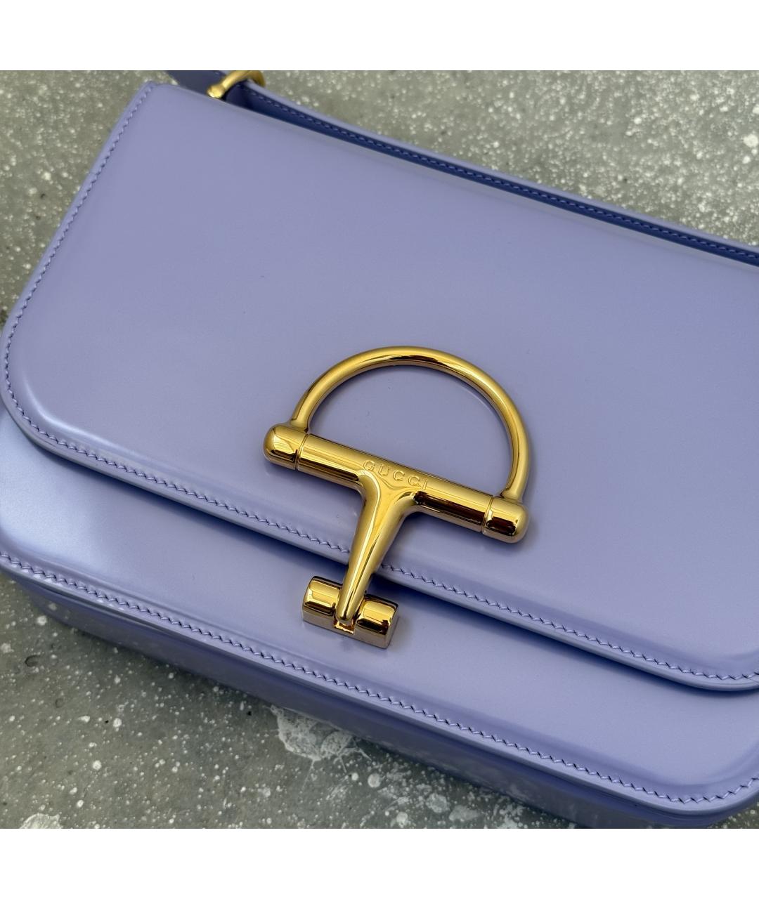 GUCCI Фиолетовая кожаная сумка через плечо, фото 5