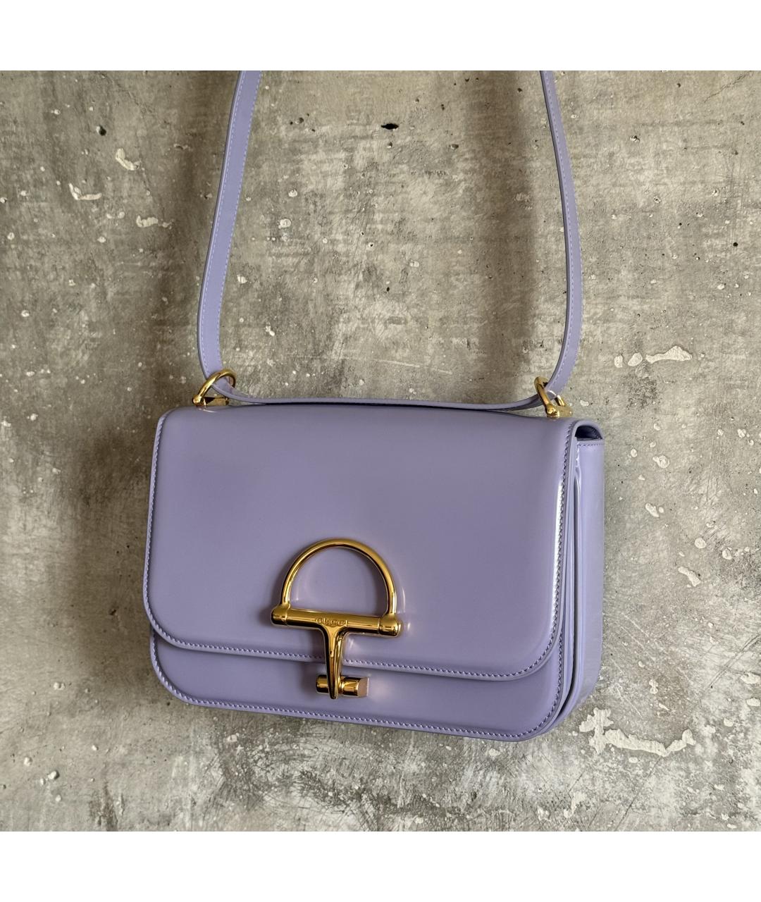 GUCCI Фиолетовая кожаная сумка через плечо, фото 2