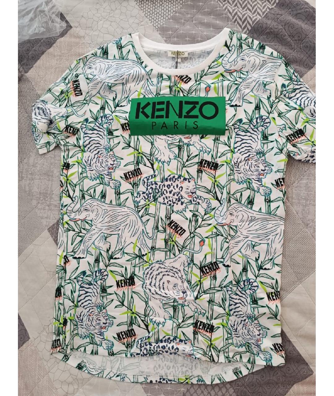 KENZO Белая хлопковая детская футболка, фото 4