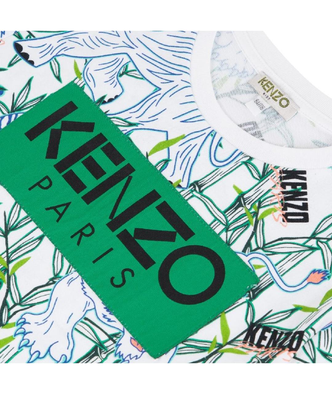 KENZO Белая хлопковая детская футболка, фото 3