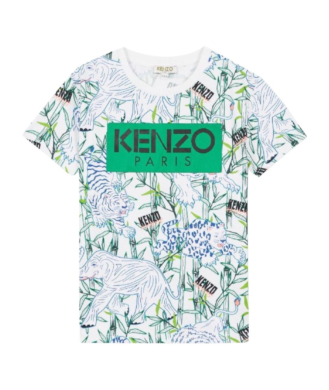 KENZO Белая хлопковая детская футболка, фото 1