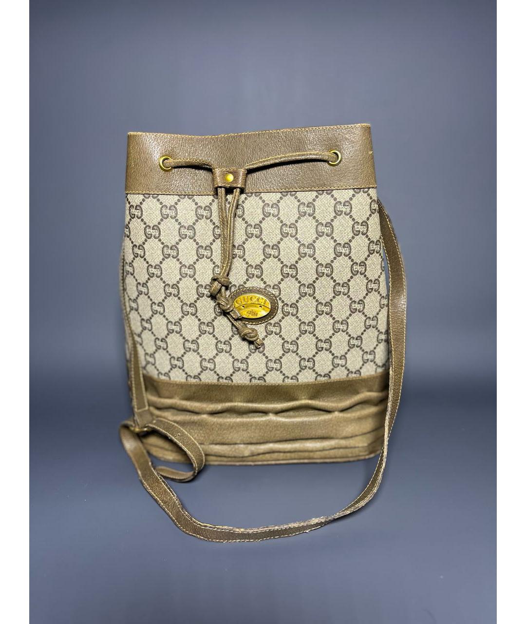 GUCCI Коричневая кожаная сумка тоут, фото 8