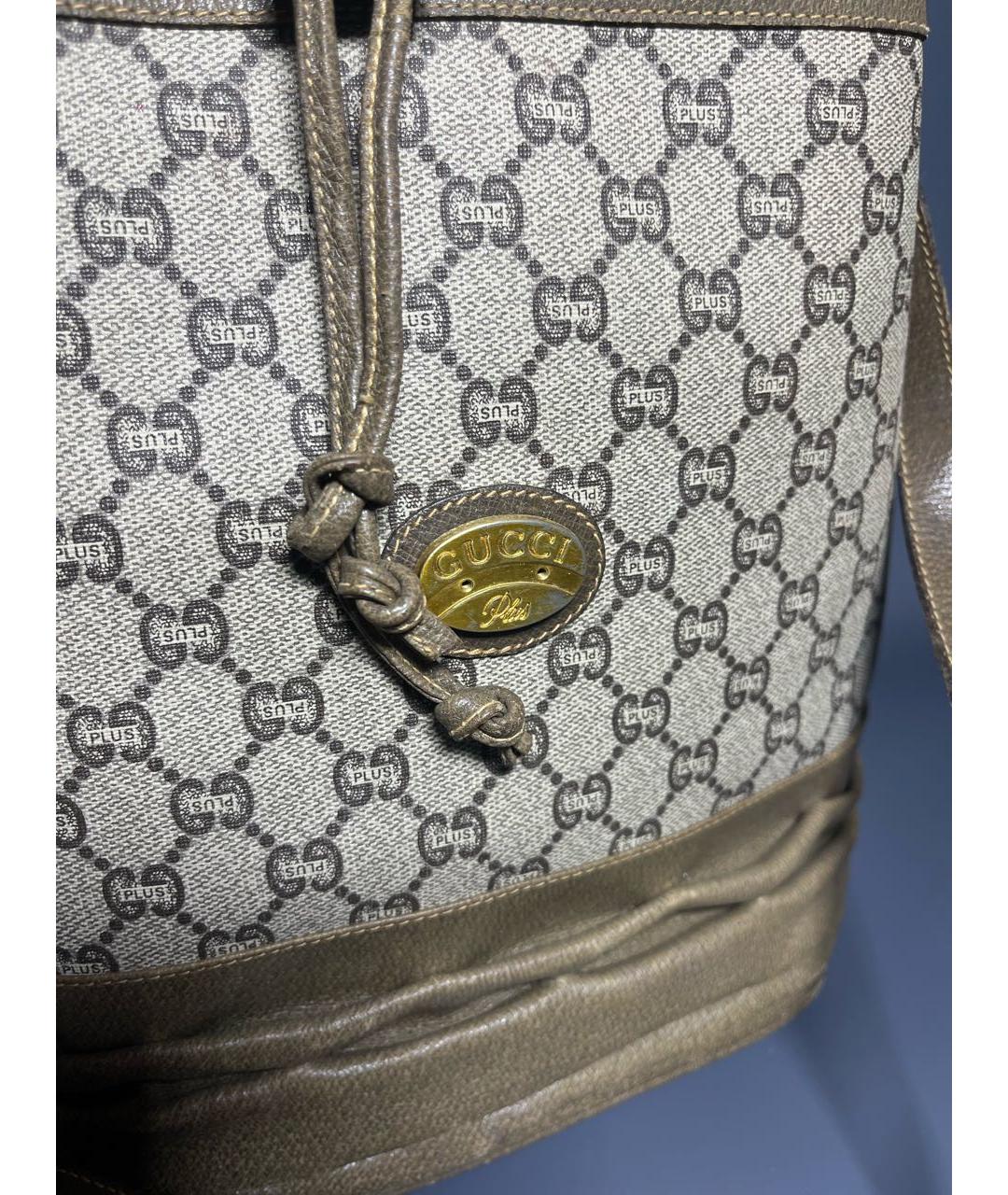 GUCCI Коричневая кожаная сумка тоут, фото 6
