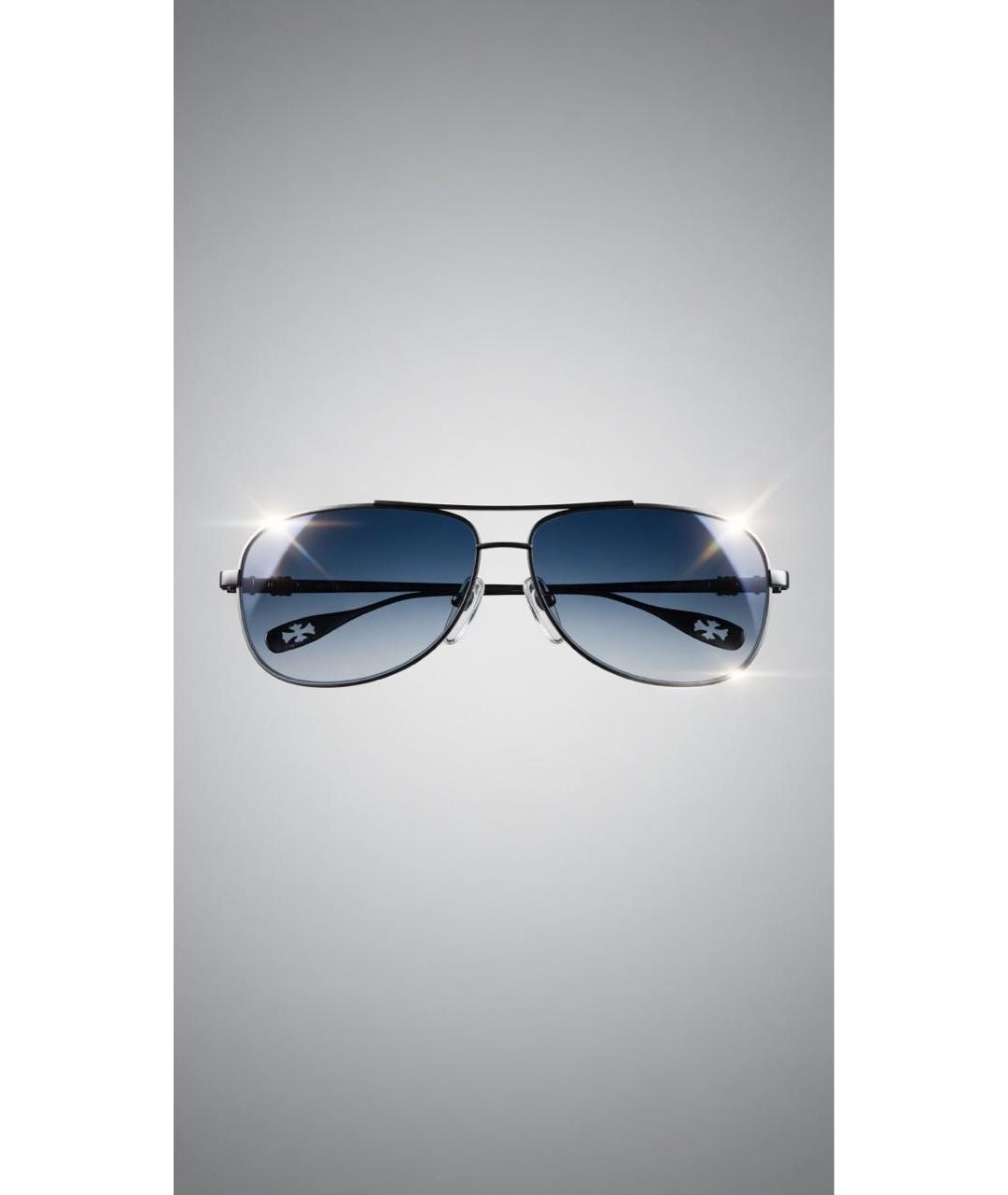 CHROME HEARTS Антрацитовые металлические солнцезащитные очки, фото 7