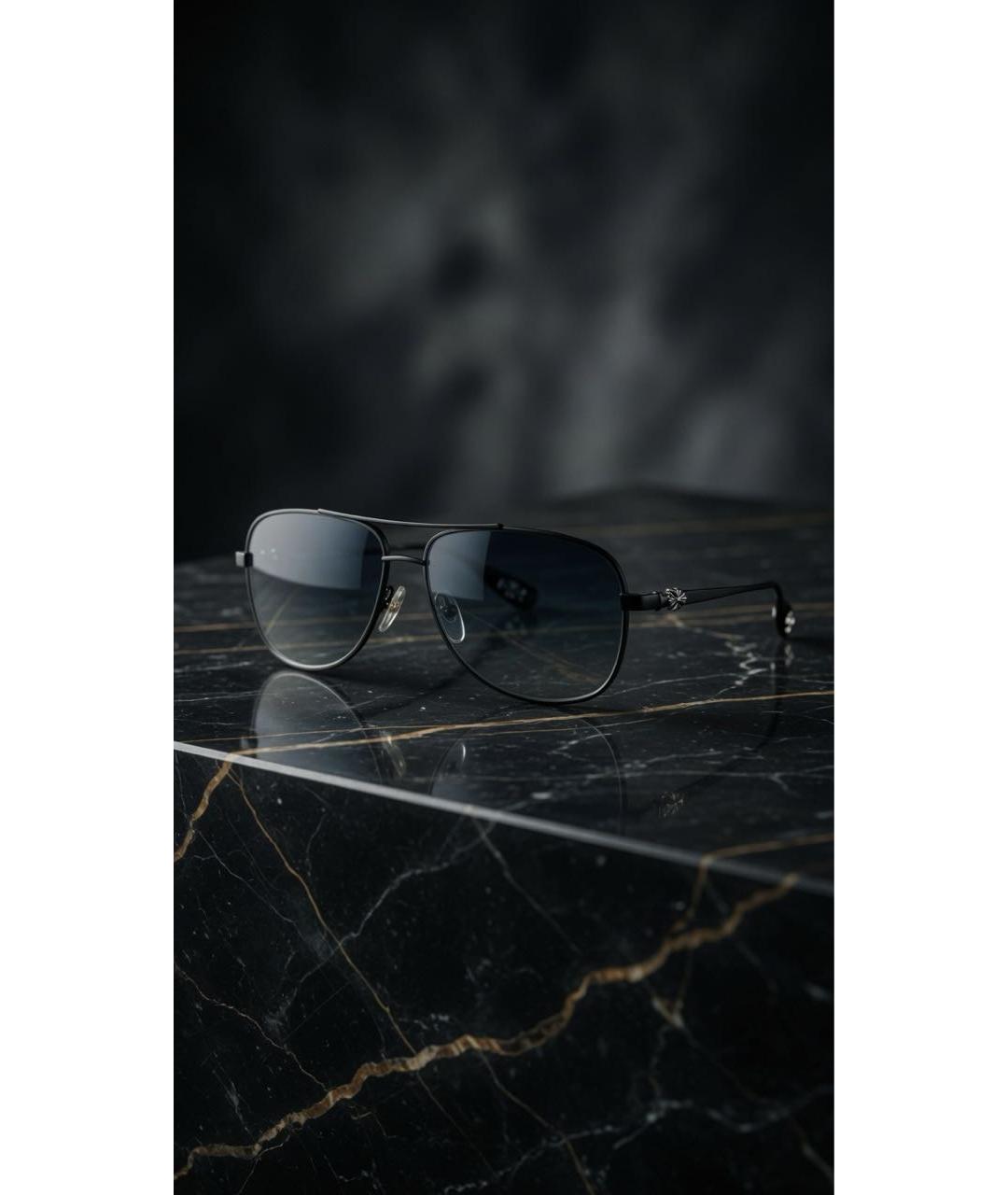 CHROME HEARTS Антрацитовые металлические солнцезащитные очки, фото 6