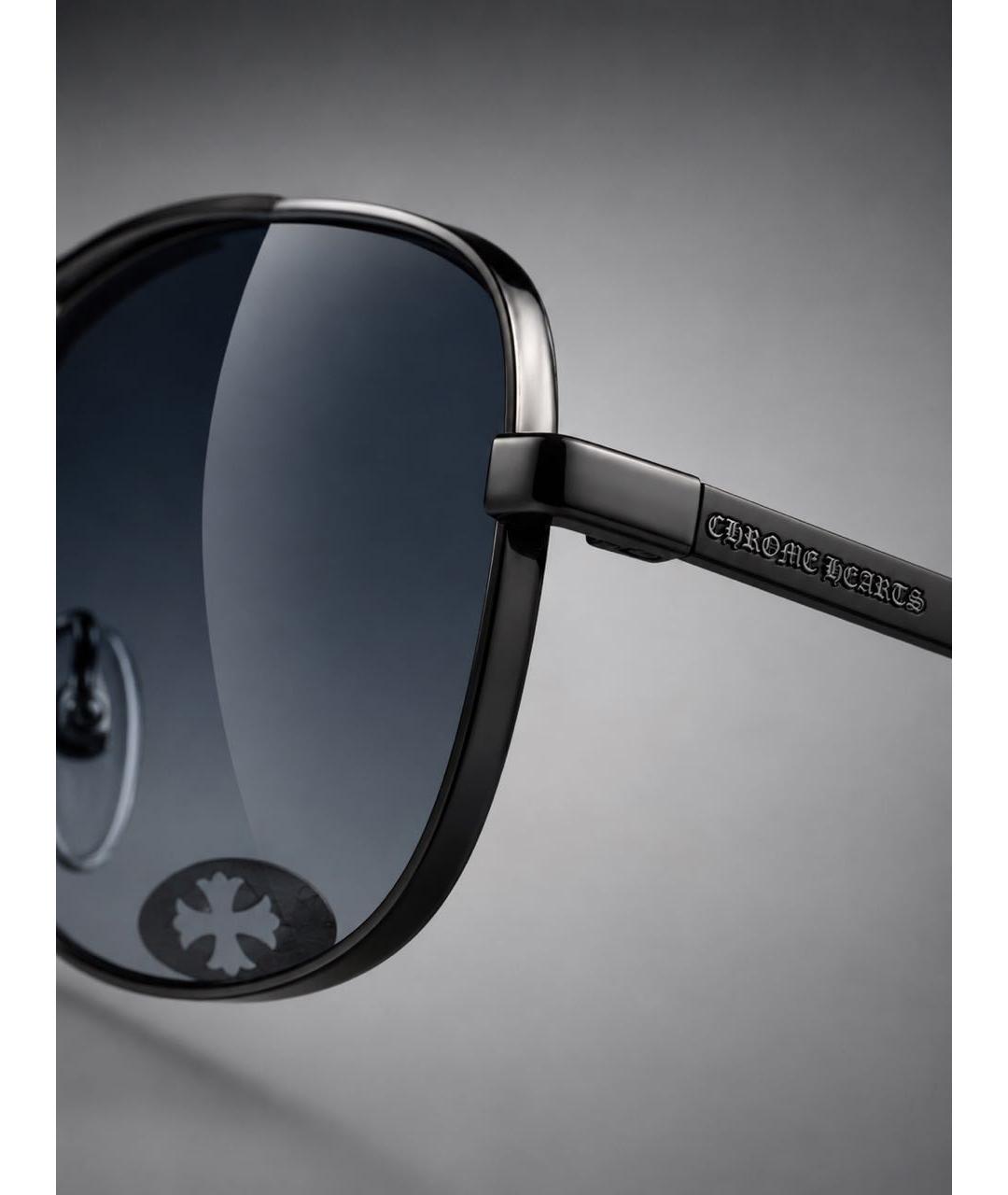CHROME HEARTS Антрацитовые металлические солнцезащитные очки, фото 3