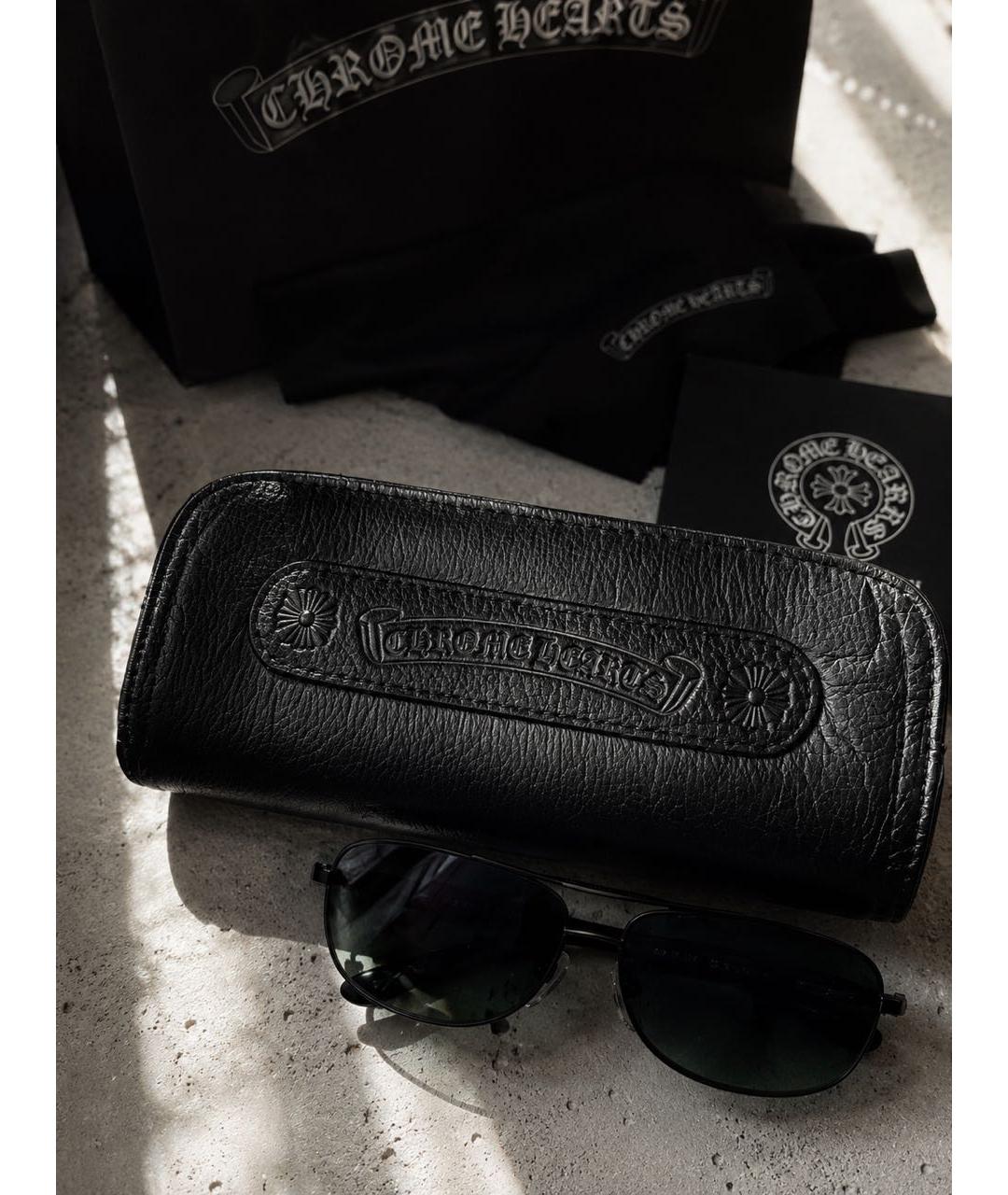 CHROME HEARTS Антрацитовые металлические солнцезащитные очки, фото 4