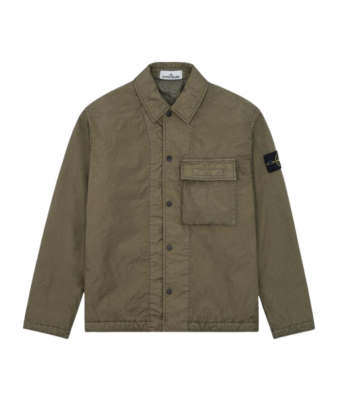 STONE ISLAND Хаки полиамидовая куртка, фото 1