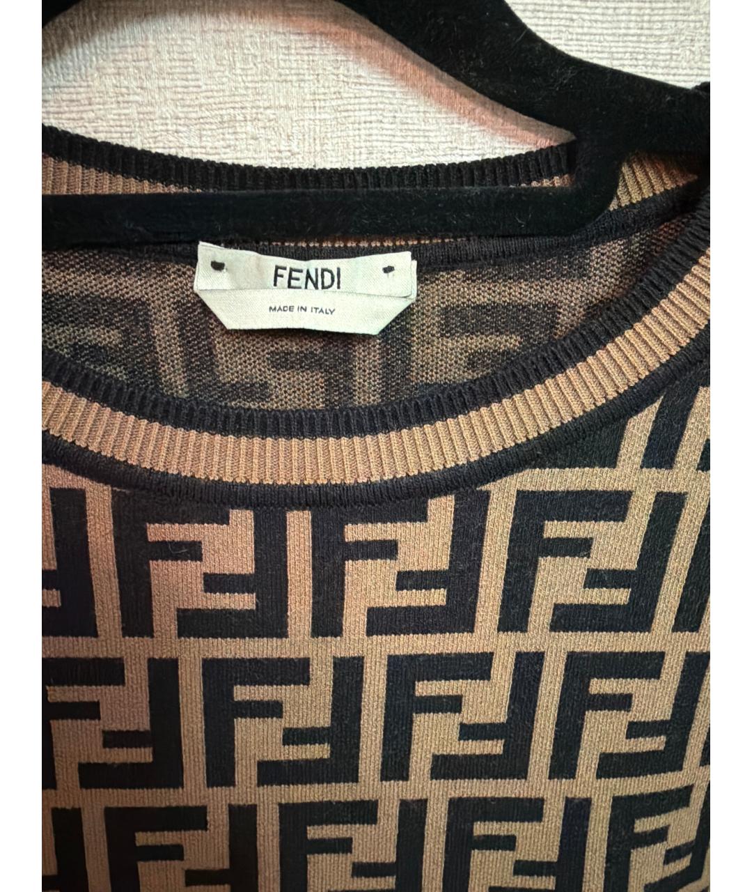 FENDI Мульти вискозное повседневное платье, фото 3