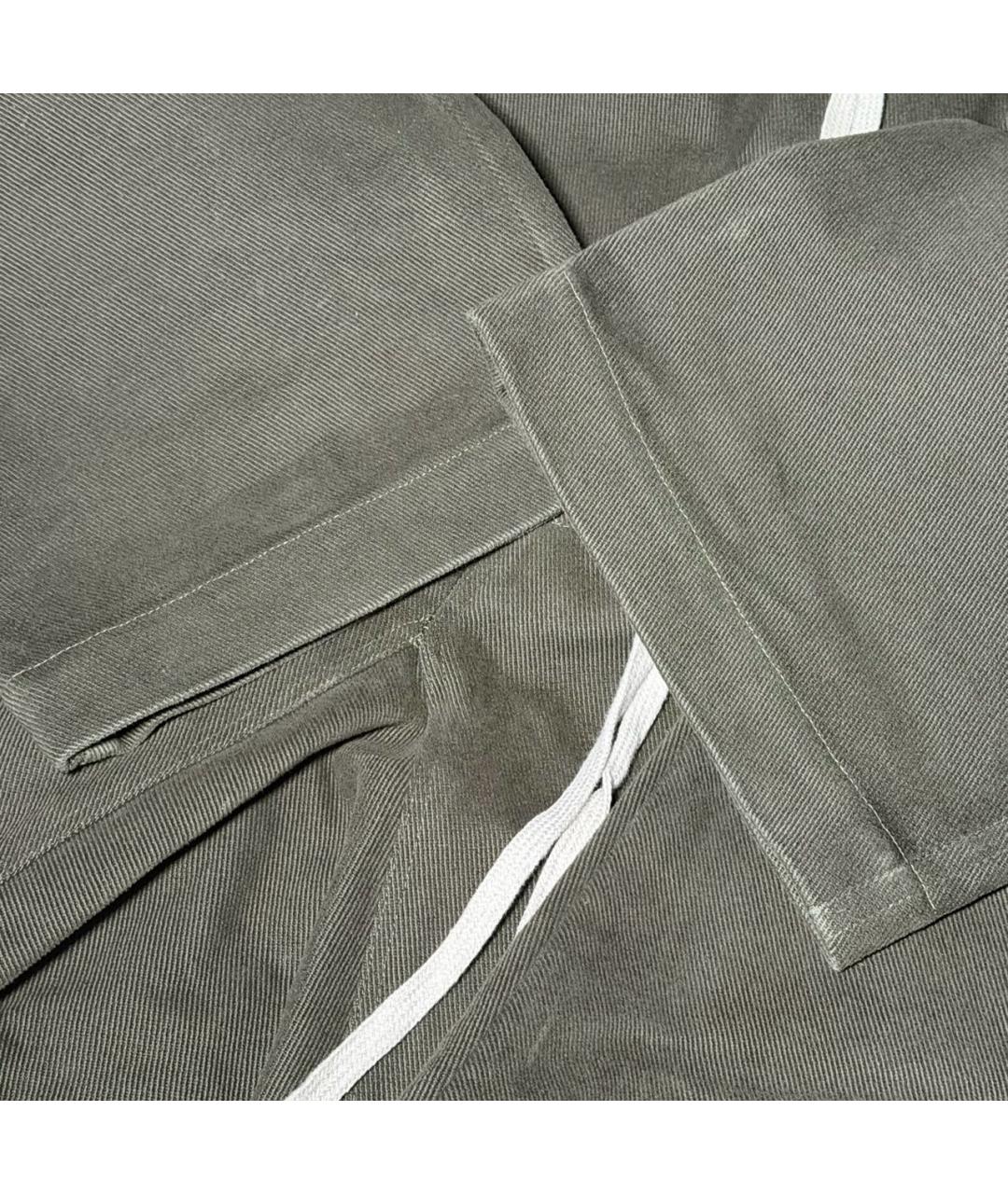 RICK OWENS Хаки хлопковые повседневные брюки, фото 7