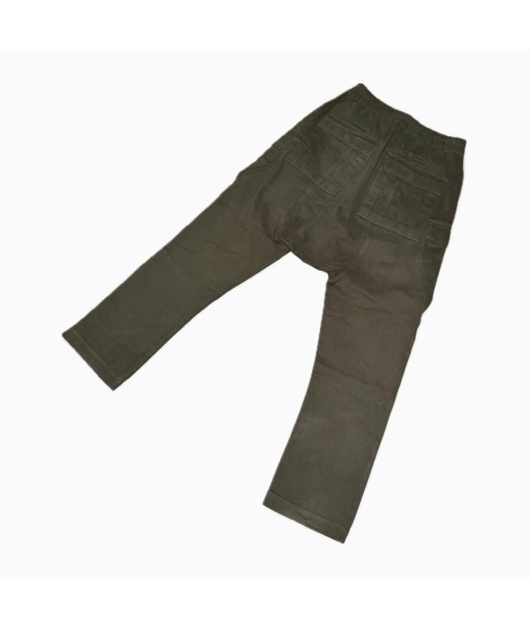 RICK OWENS Хаки хлопковые повседневные брюки, фото 2