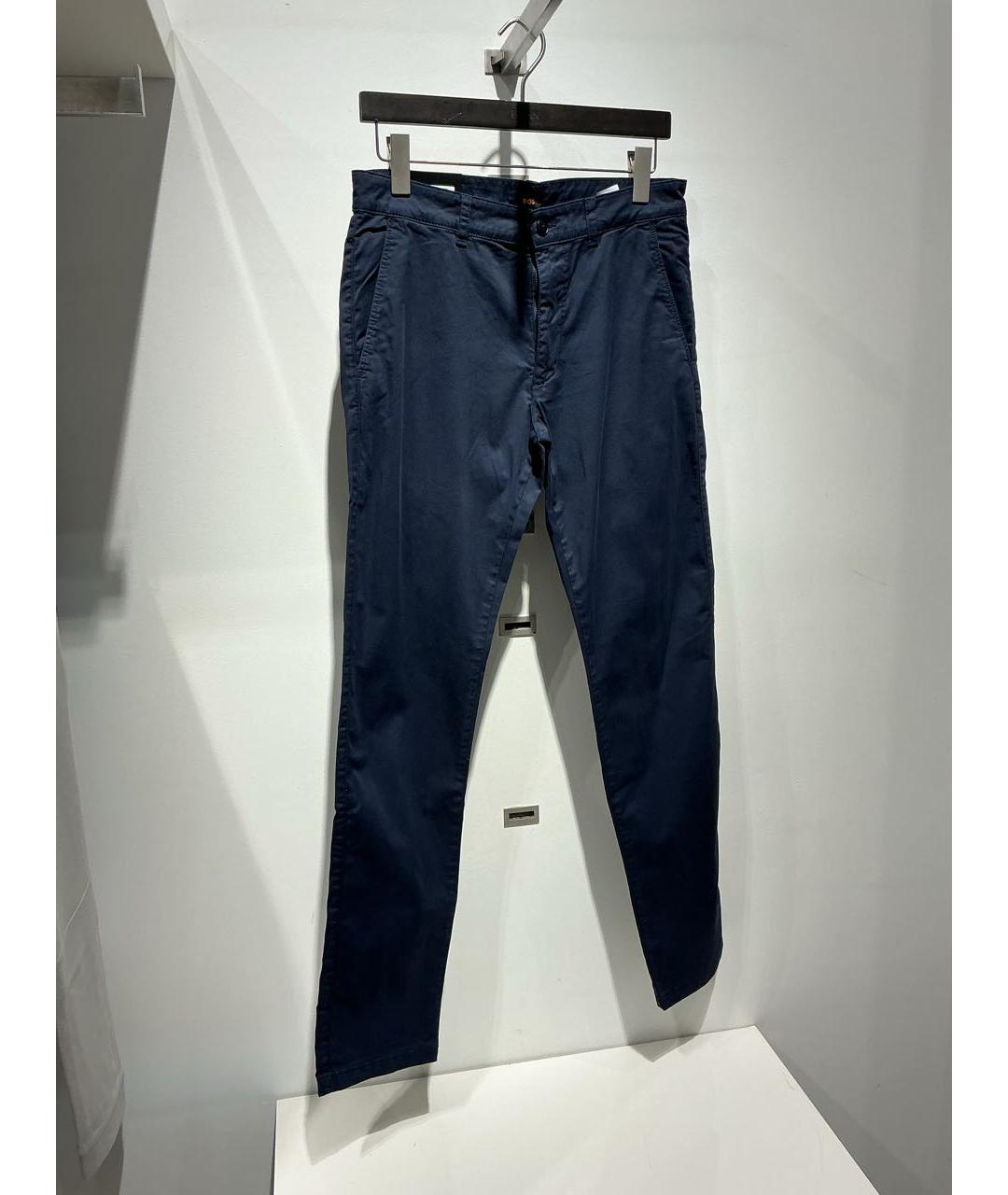 HUGO BOSS Темно-синие хлопковые брюки чинос, фото 2