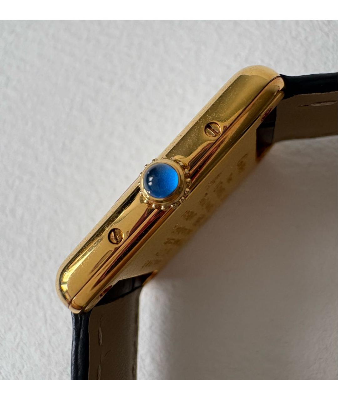 CARTIER Черные позолоченные часы, фото 4
