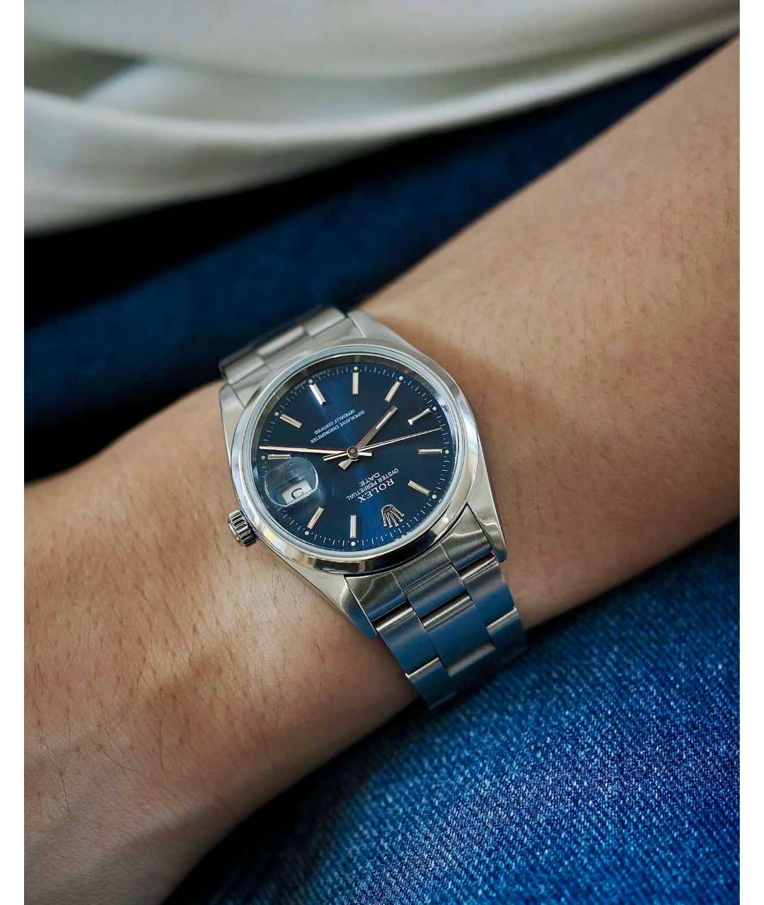 ROLEX Темно-синие металлические часы, фото 5
