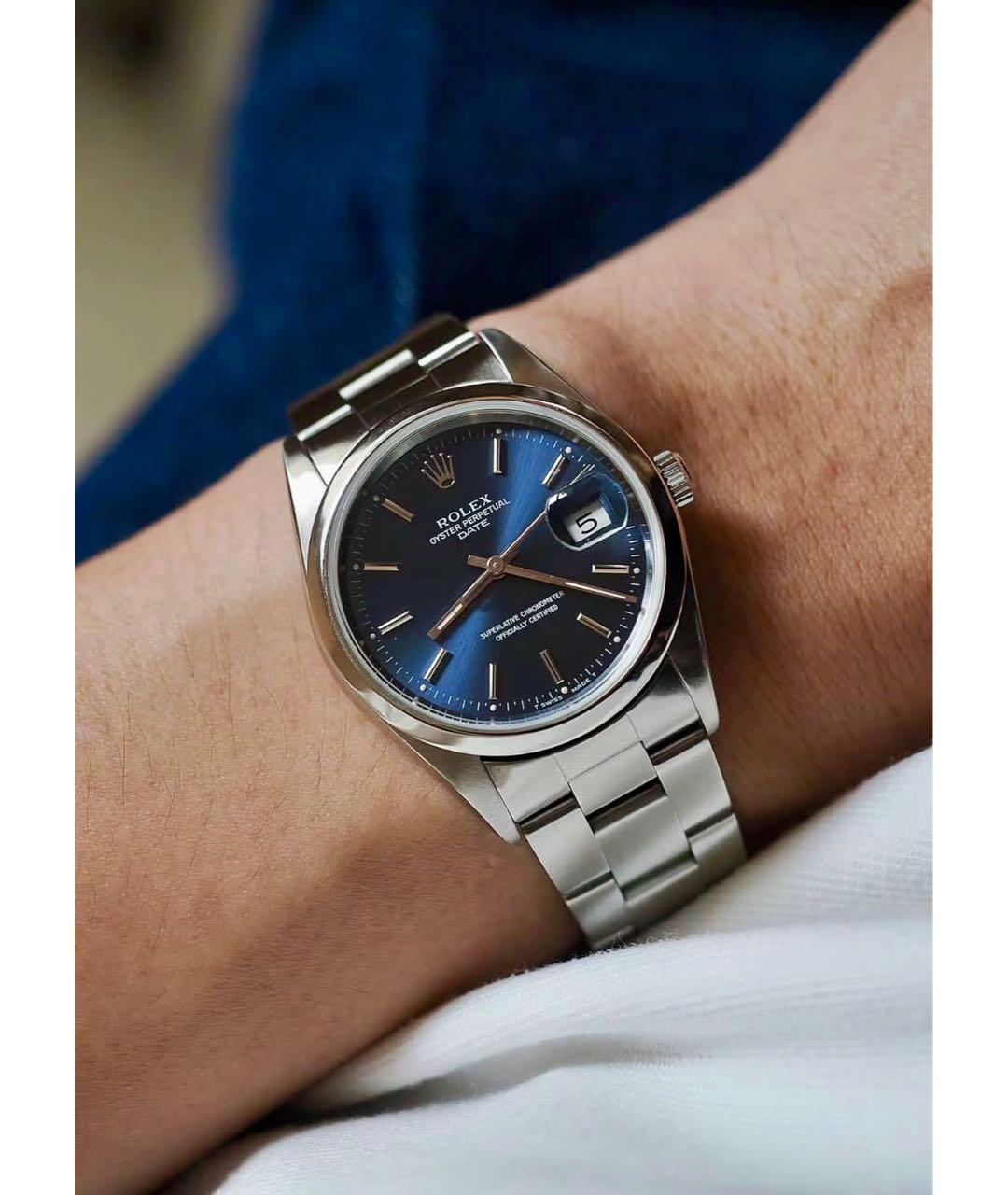 ROLEX Темно-синие металлические часы, фото 2