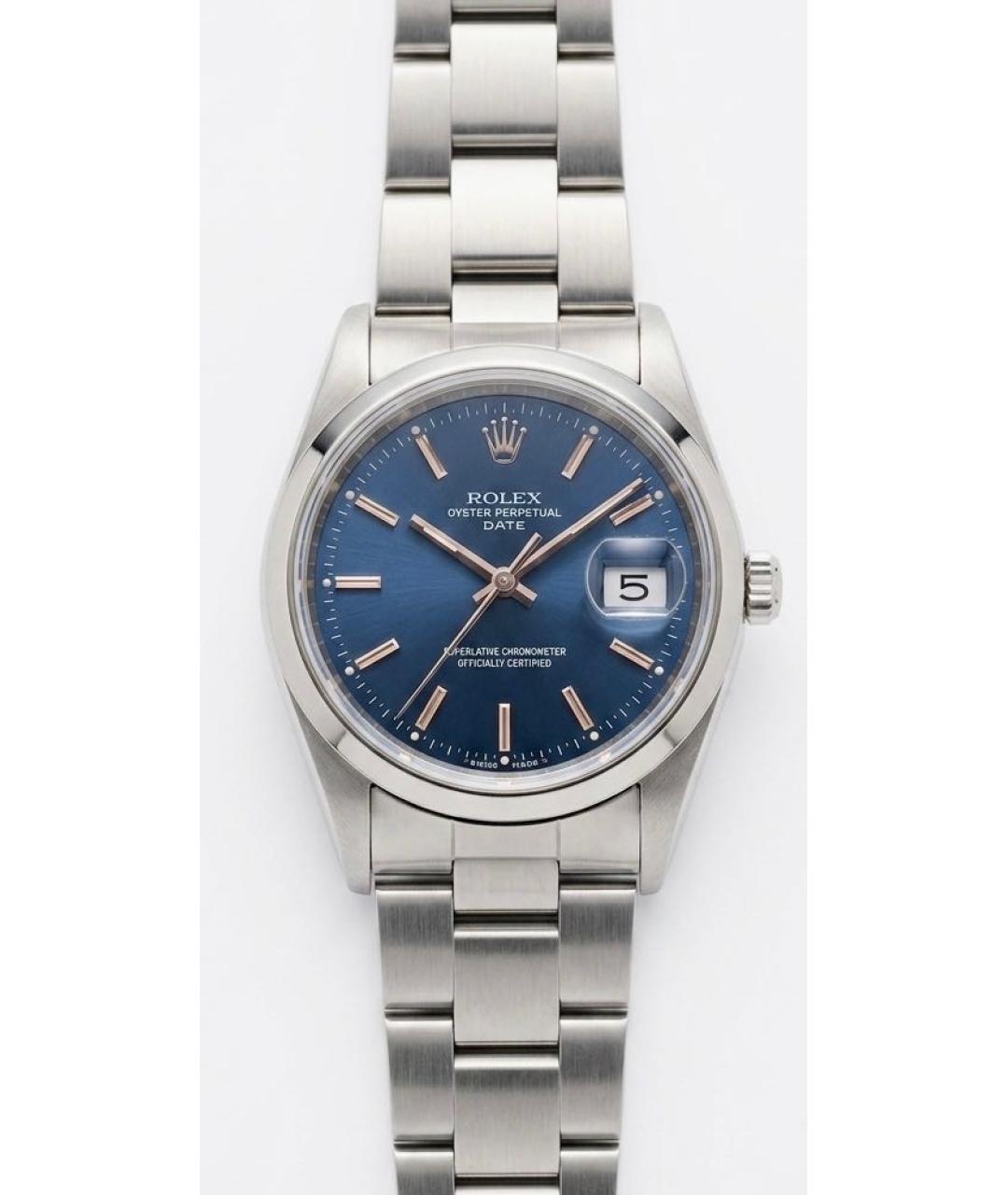 ROLEX Темно-синие металлические часы, фото 7