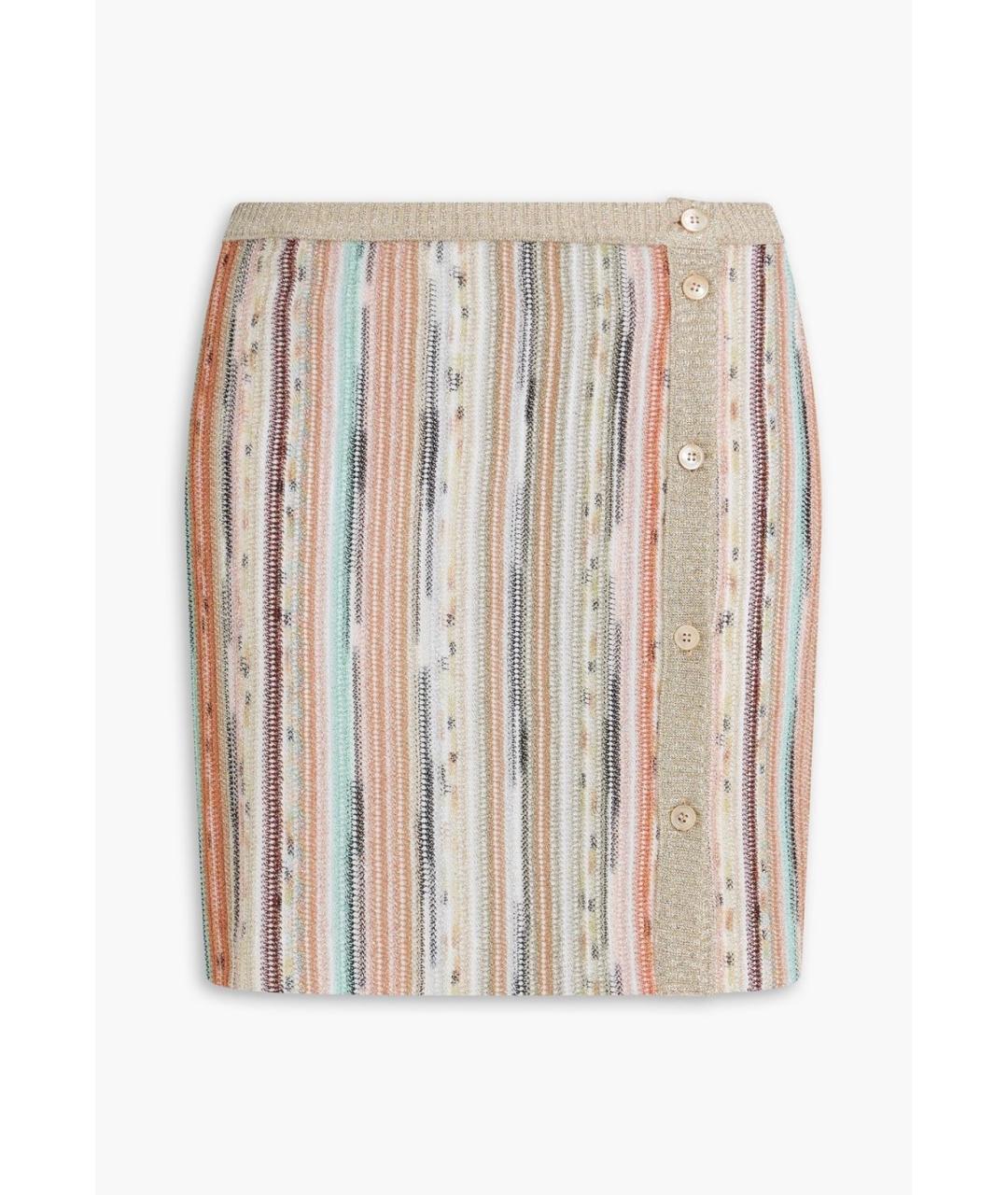 MISSONI Бежевая вискозная юбка мини, фото 4