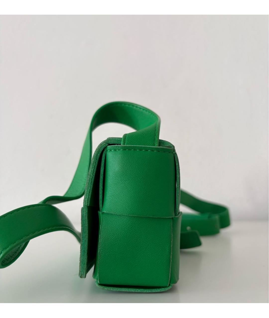 BOTTEGA VENETA Зеленая кожаная сумка через плечо, фото 4