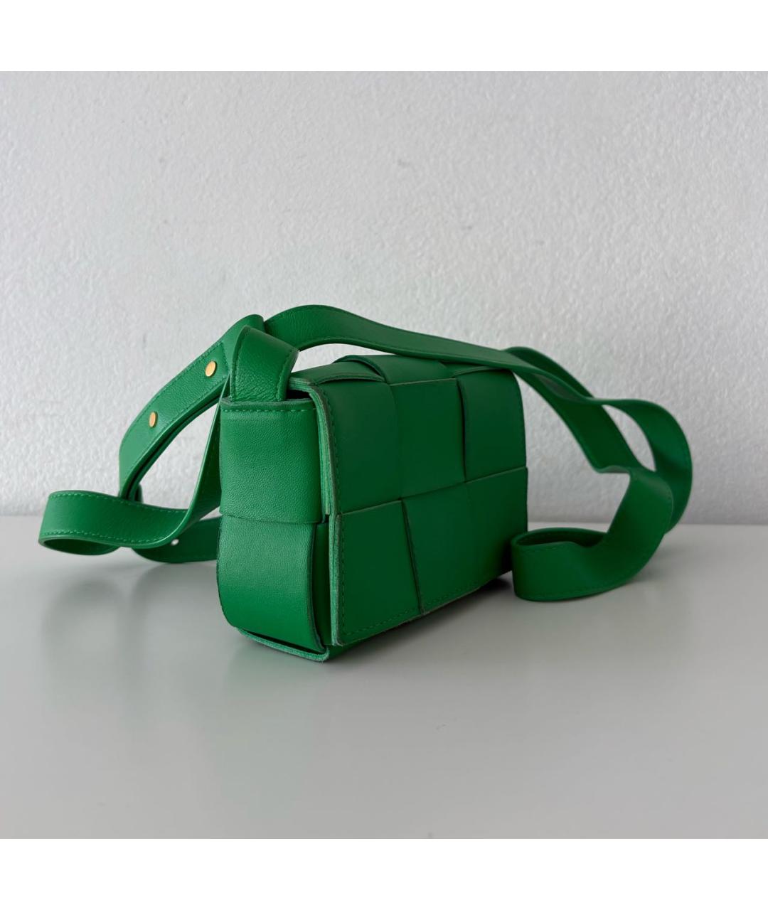 BOTTEGA VENETA Зеленая кожаная сумка через плечо, фото 2