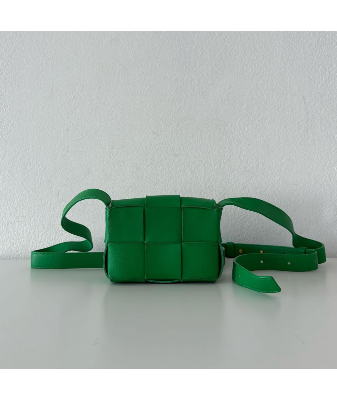 BOTTEGA VENETA Зеленая кожаная сумка через плечо, фото 3