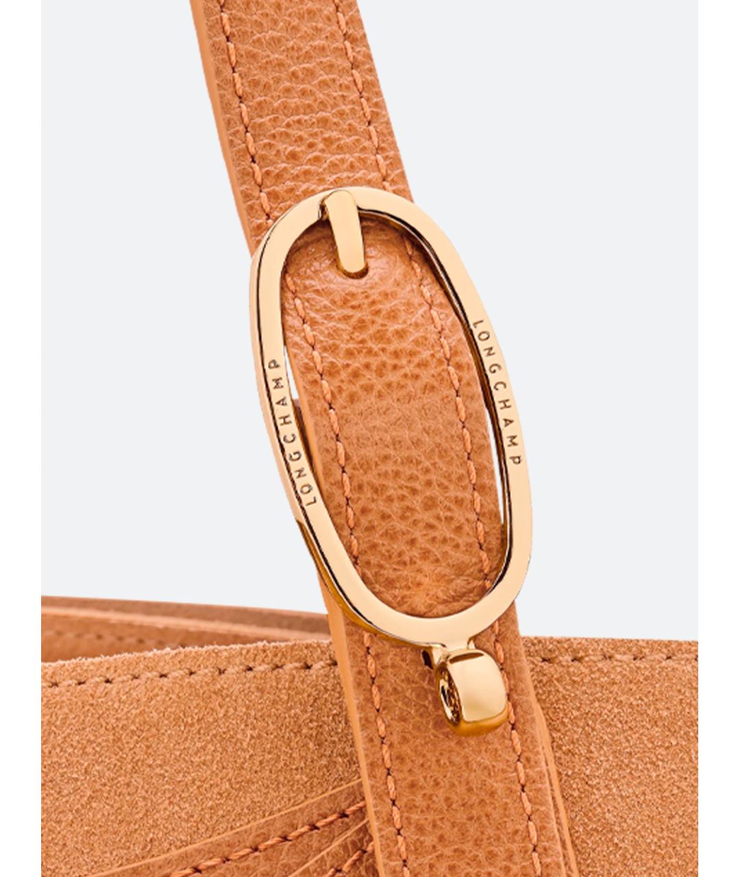LONGCHAMP Коричневая кожаная сумка тоут, фото 5