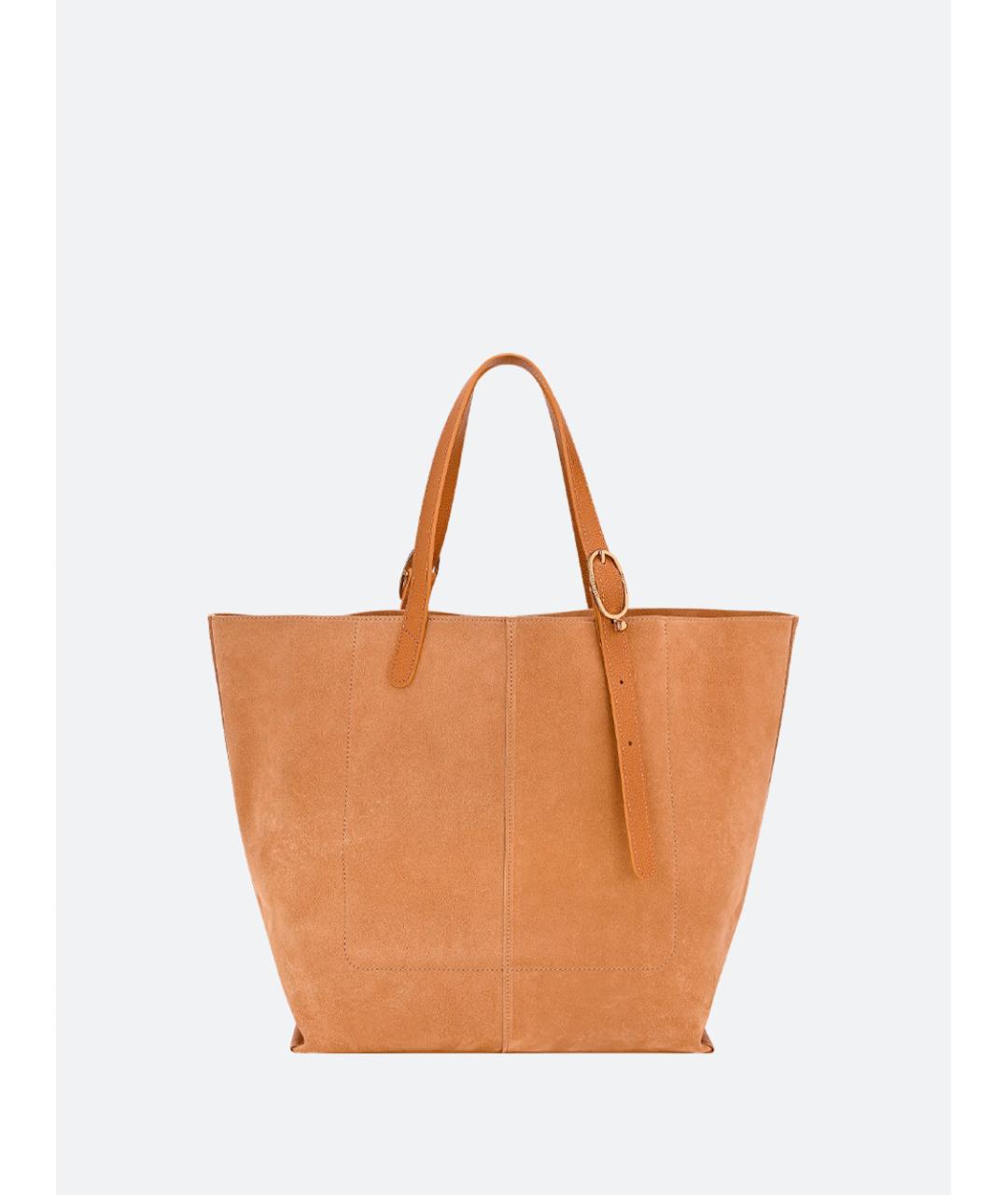 LONGCHAMP Коричневая кожаная сумка тоут, фото 2