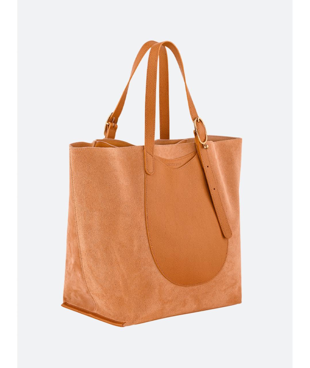 LONGCHAMP Коричневая кожаная сумка тоут, фото 3