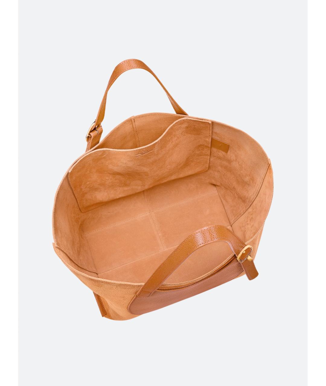 LONGCHAMP Коричневая кожаная сумка тоут, фото 4