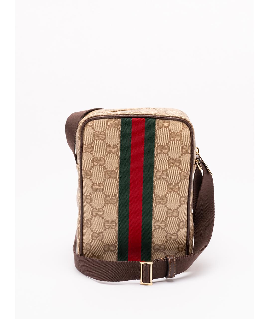 GUCCI Бежевая хлопковая сумка на плечо, фото 2