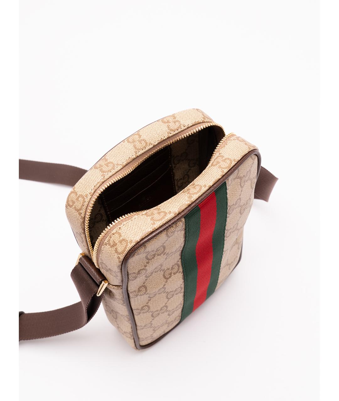 GUCCI Бежевая хлопковая сумка на плечо, фото 6