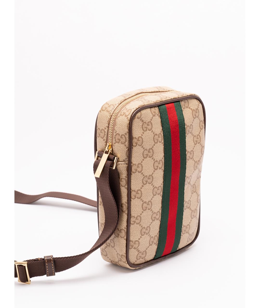 GUCCI Бежевая хлопковая сумка на плечо, фото 3