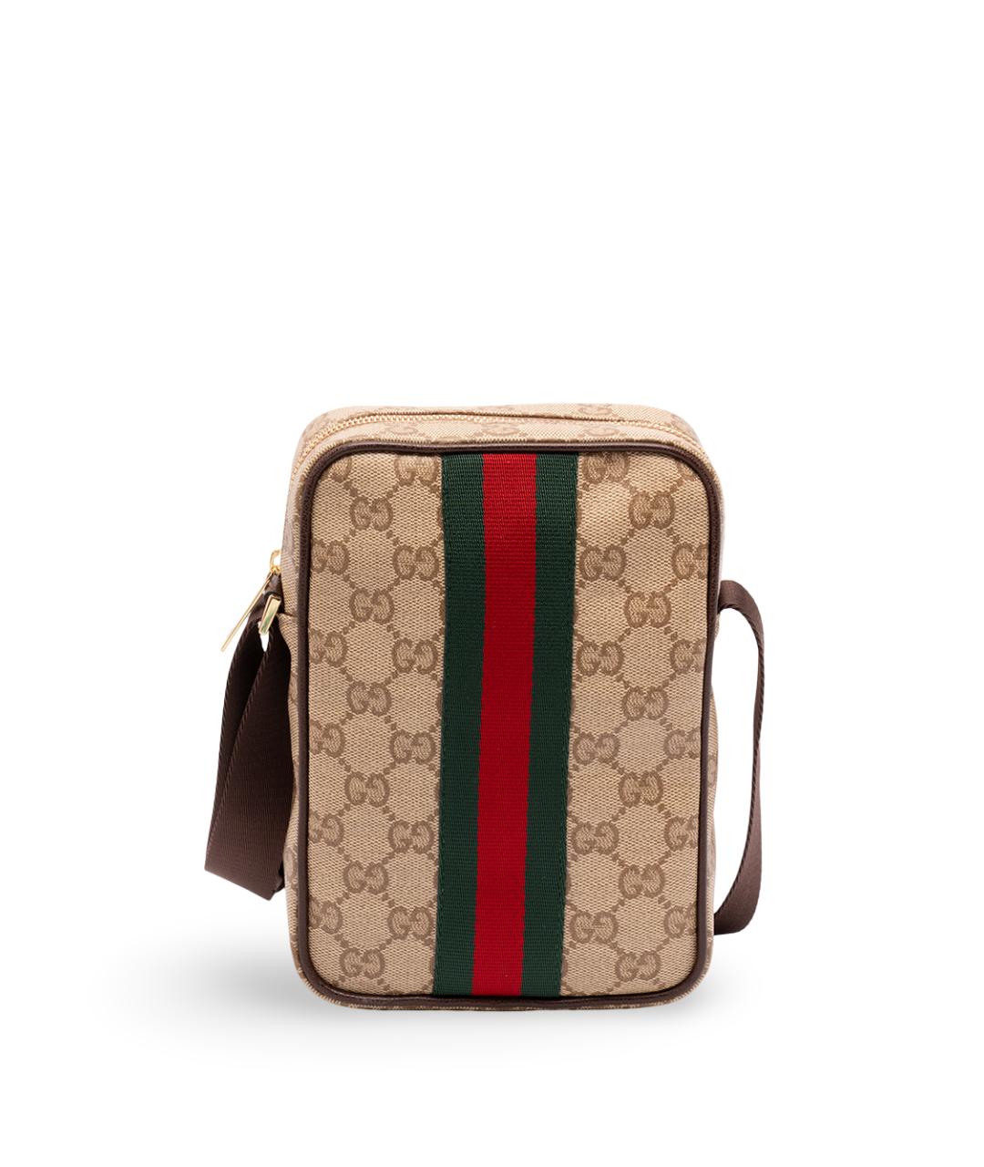 GUCCI Бежевая хлопковая сумка на плечо, фото 1