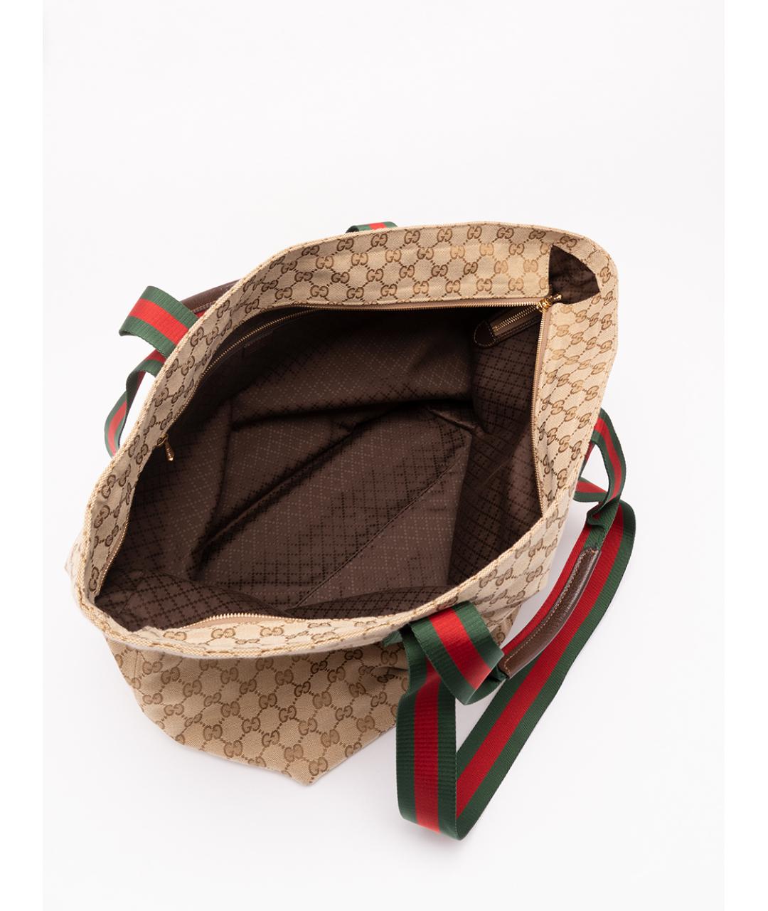 GUCCI Бежевая синтетическая сумка тоут, фото 5