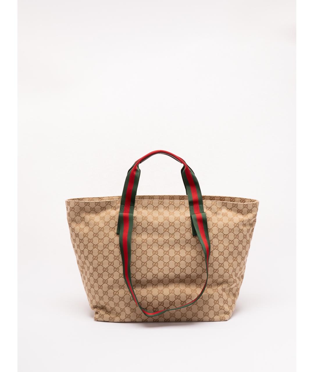 GUCCI Бежевая синтетическая сумка тоут, фото 2