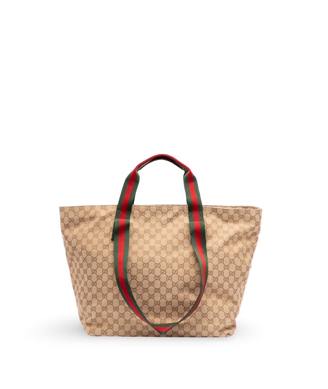 GUCCI Бежевая синтетическая сумка тоут, фото 1