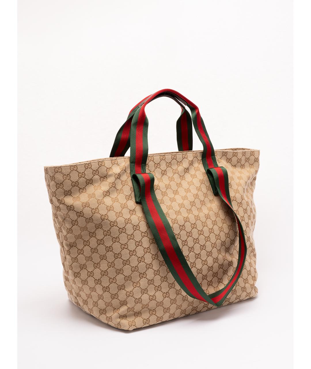 GUCCI Бежевая синтетическая сумка тоут, фото 3