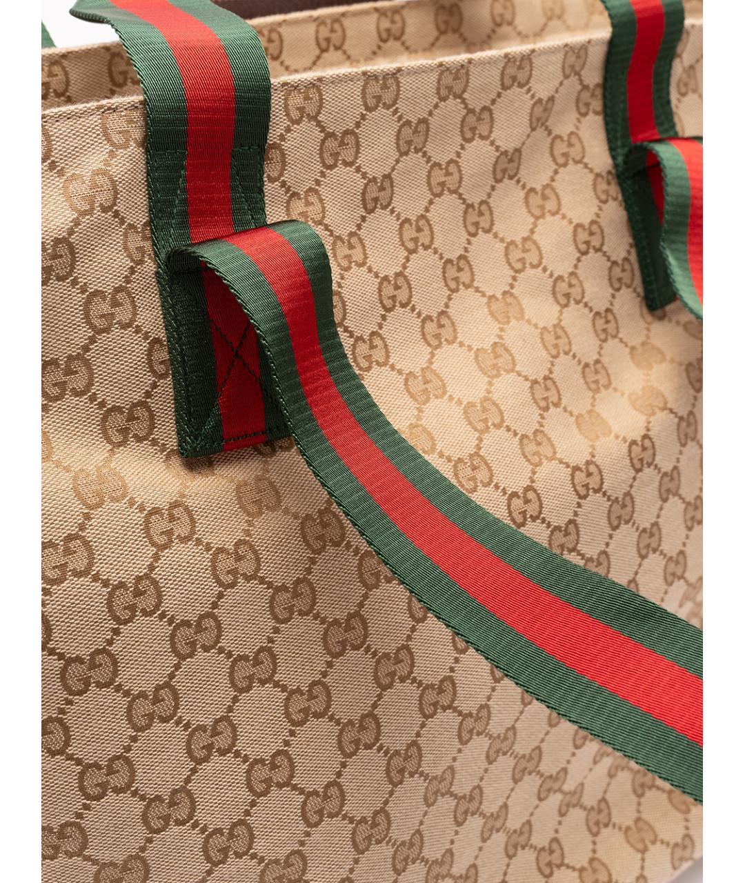GUCCI Бежевая синтетическая сумка тоут, фото 4