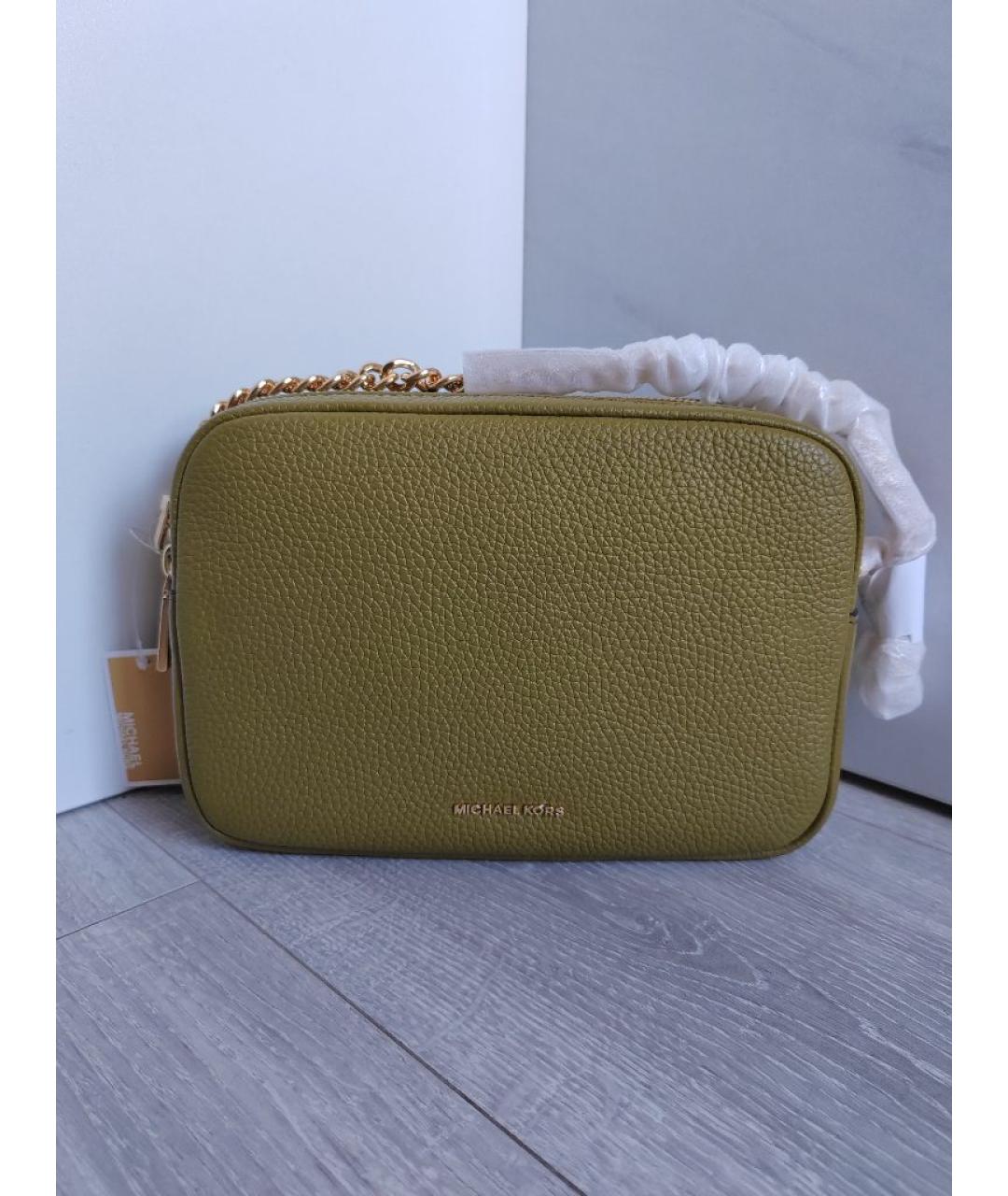 MICHAEL KORS Хаки кожаная сумка через плечо, фото 5