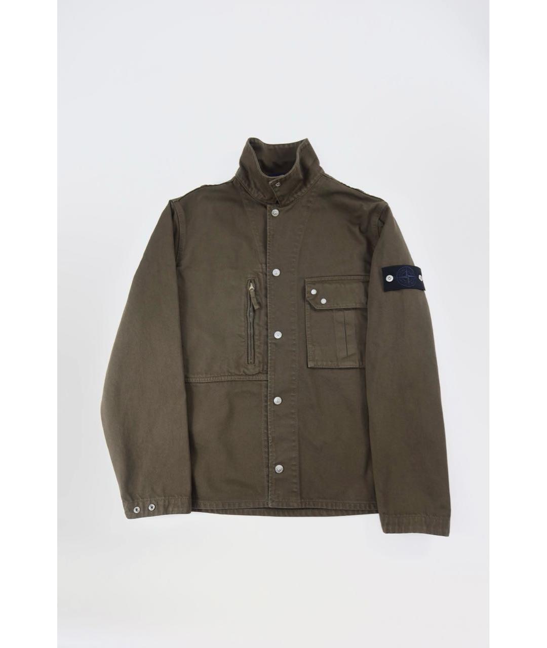 STONE ISLAND Хаки хлопковая кэжуал рубашка, фото 8
